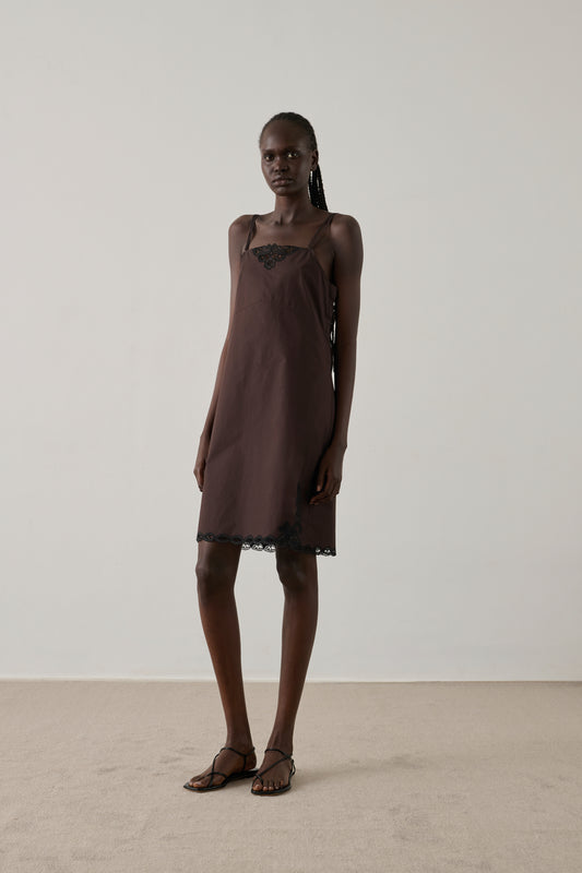 Robe Hillary - Marron Foncé - Coton - Femme