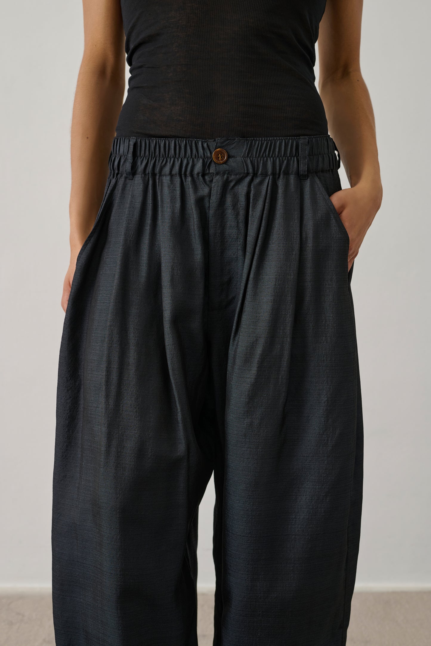 Pantalon Vernon - Noir - Soie - Femme