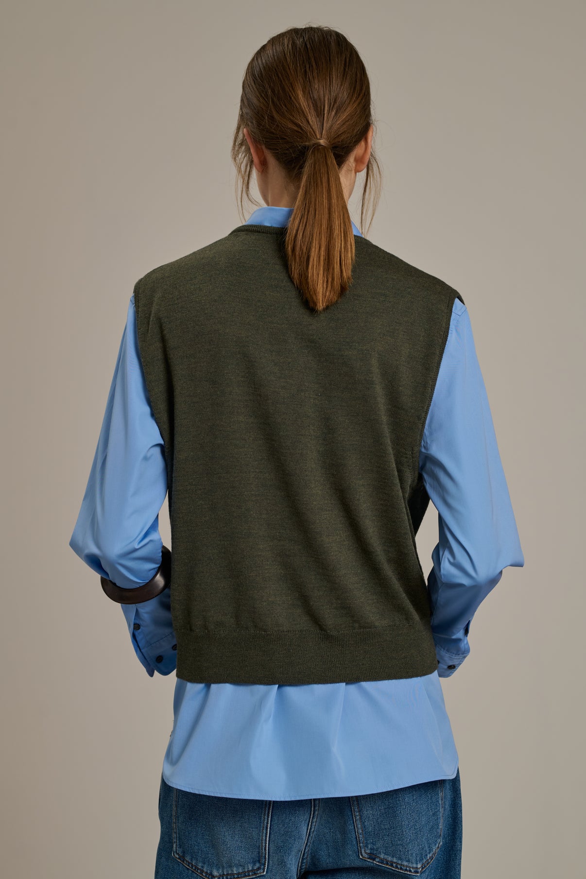 Pull Sonia - Kaki - Laine - Femme vue 3